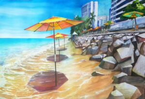 Gravura - fine art-Praia de Boa Viagem 14h00